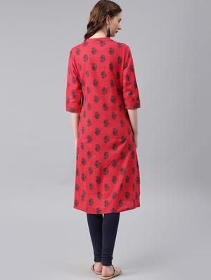 printed straight kurta - 15972126 - Standard Image - 3