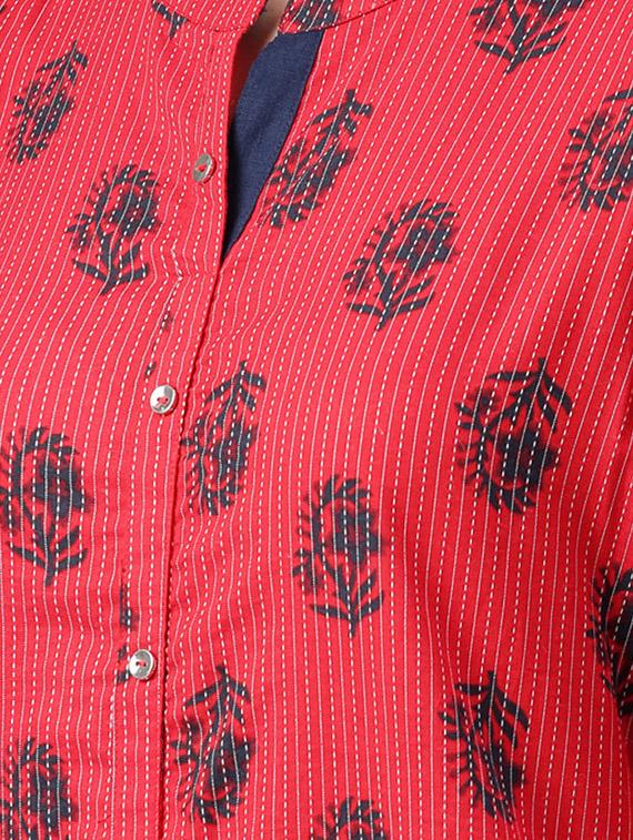 printed straight kurta - 15972126 - Zoom Image - 4