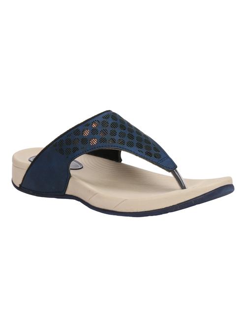 navy toe separator slippers - 15972352 - Standard Image - 1