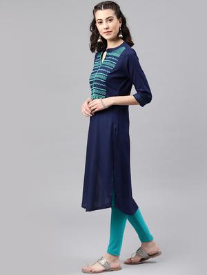 embroidered straight kurta - 15972468 - Standard Image - 2
