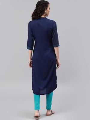 embroidered straight kurta - 15972468 - Standard Image - 3