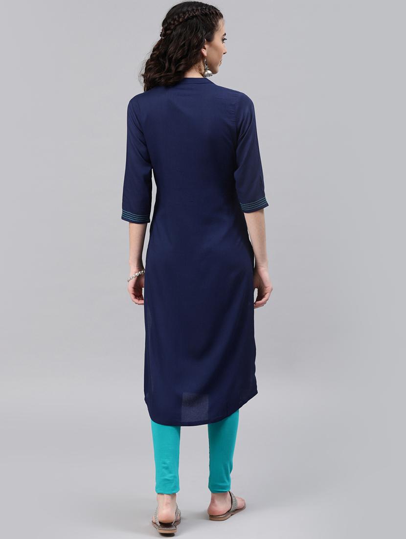 embroidered straight kurta - 15972468 - Zoom Image - 3