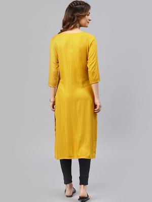 checkered straight kurta - 15972476 - Standard Image - 3