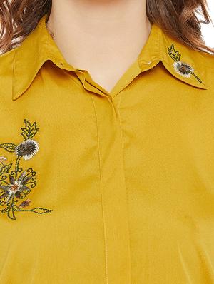 concealed placket embroidered shirt - 15972594 - Standard Image - 4