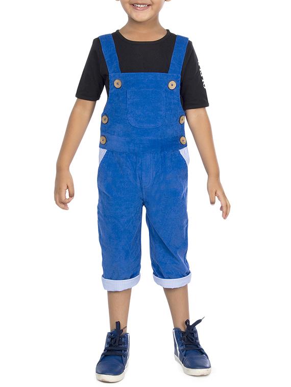 blue corduroy t-shirt and dungaree set - 15972599 - Zoom Image - 1