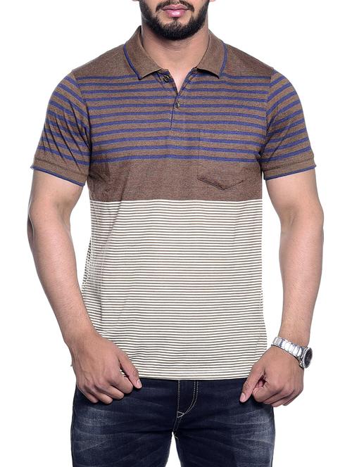 brown striped pocket tshirt - 15972717 - Standard Image - 1