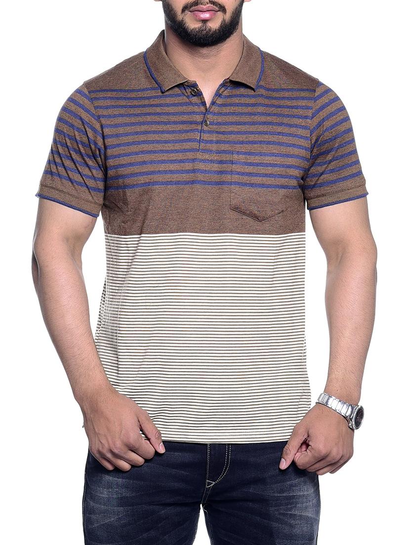 brown striped pocket tshirt - 15972717 - Zoom Image - 1