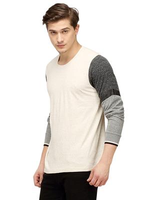 beige color block t-shirt - 15972739 - Standard Image - 2
