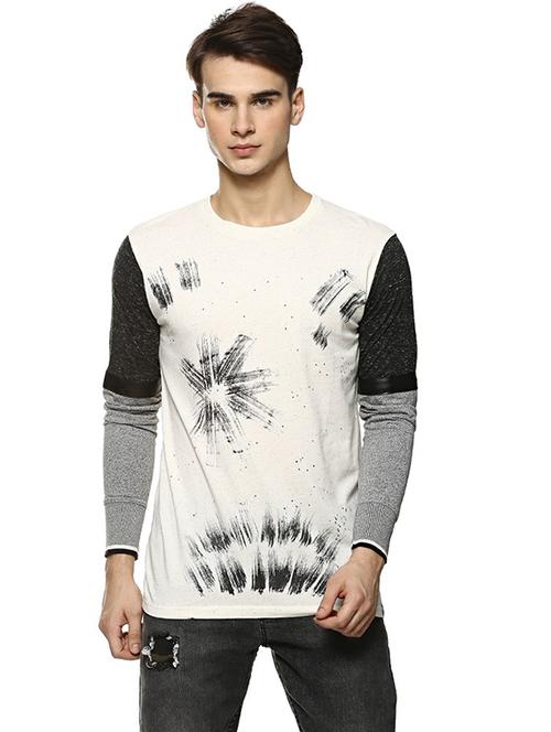 beige printed t-shirt - 15972776 - Standard Image - 1