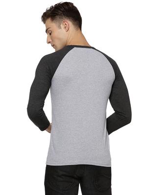 grey color block raglan t-shirt - 15972783 - Standard Image - 3