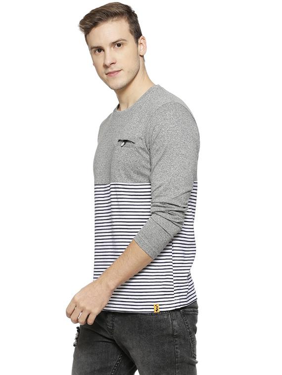 grey striped pocket tshirt - 15972784 - Zoom Image - 2