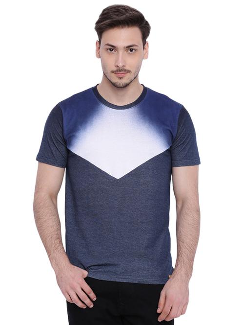 blue cut and sew tshirt - 15972794 - Standard Image - 1