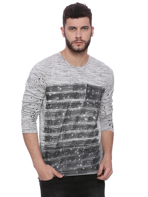 grey striped pocket t-shirt - 15972809 - Standard Image - 1