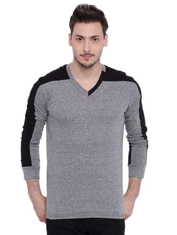 grey color block t-shirt - 15972813 - Zoom Image - 1