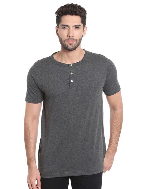 grey solid t-shirt - 15972821 - Standard Image - 1
