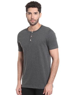 grey solid t-shirt - 15972821 - Standard Image - 2