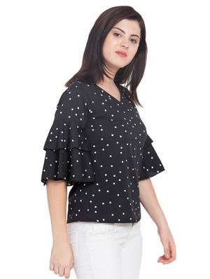 layered bell sleeved polka dots top - 15972851 - Standard Image - 2