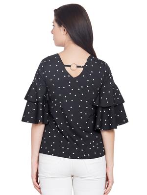 layered bell sleeved polka dots top - 15972851 - Standard Image - 3
