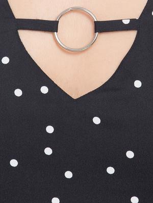 layered bell sleeved polka dots top - 15972851 - Standard Image - 5