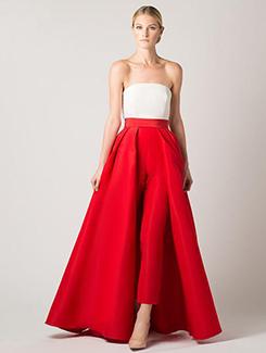 off shoulder contrast gown - 15973011 - Zoom Image - 1