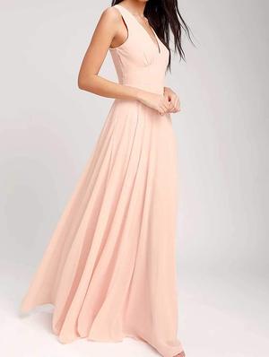 v-neck gather detail maxi dress - 15973138 - Standard Image - 2