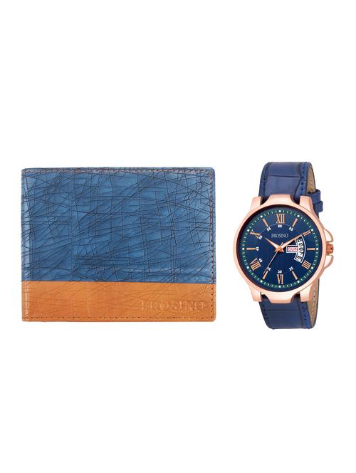 round dial analog watch and wallet combo - 15973255 - Standard Image - 1