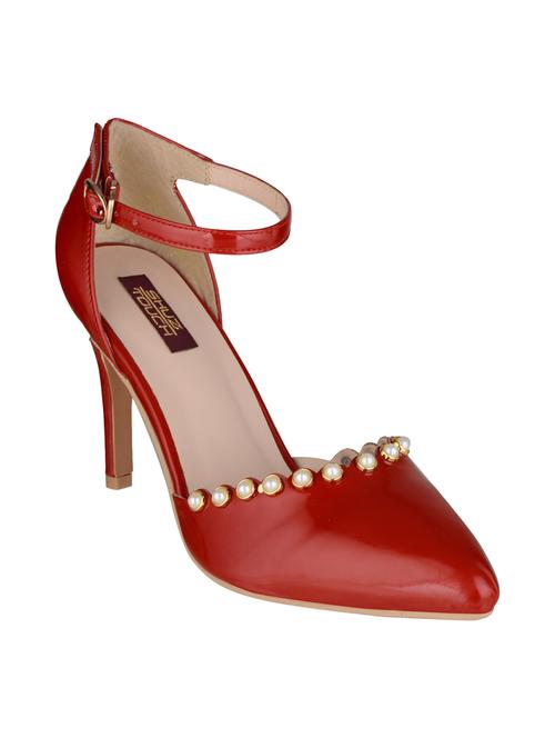 red patent leather ankle strap sandals - 15973353 - Standard Image - 1