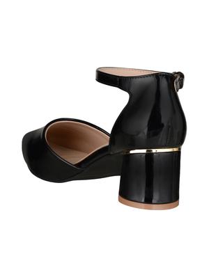 black patent leather ankle strap sandals - 15973360 - Standard Image - 3