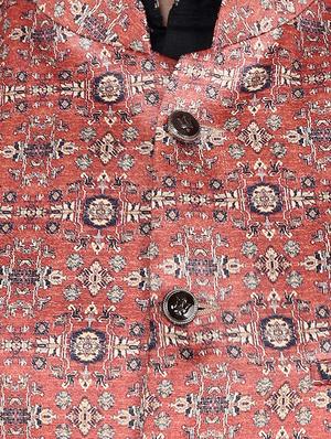 orange printed nehru jacket - 15973464 - Standard Image - 5