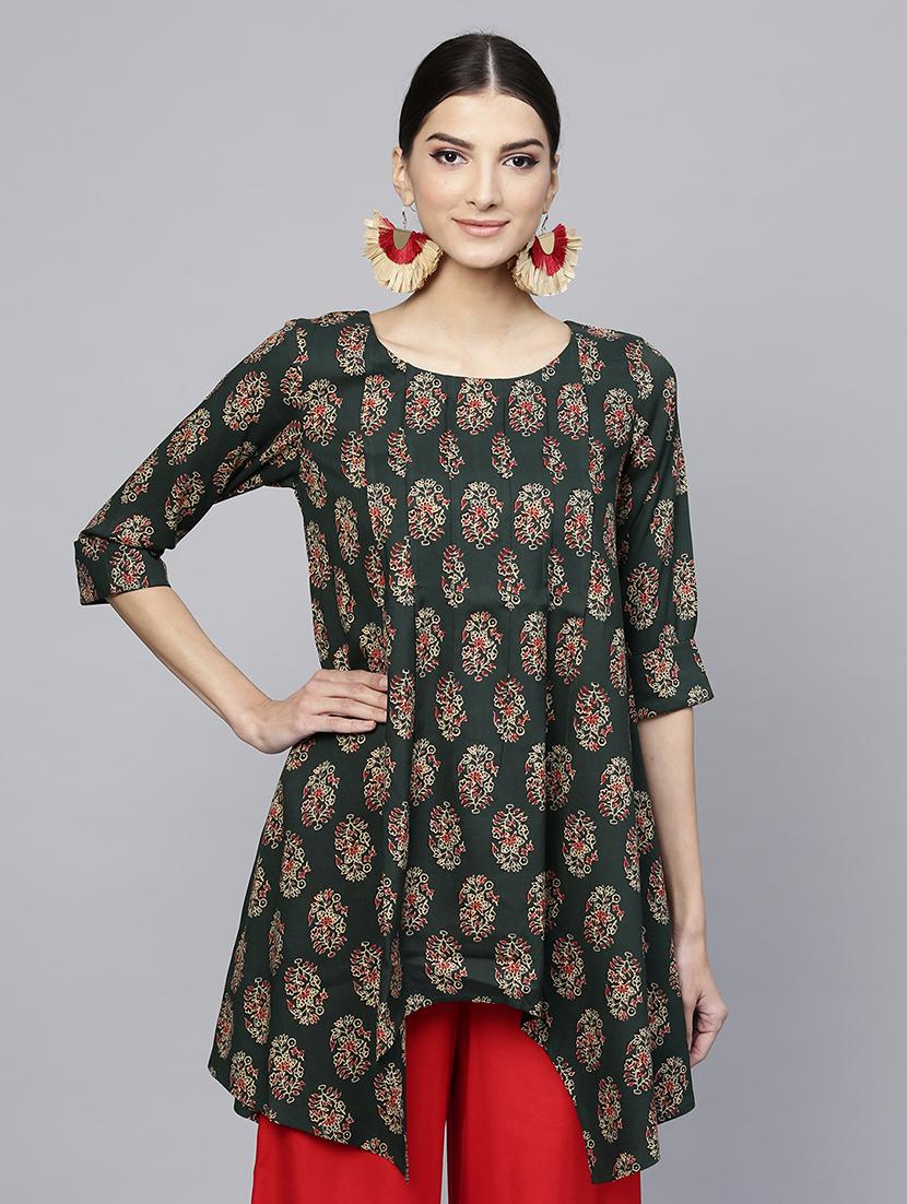 Printed High low kurta - 15973540 - Zoom Image - 1