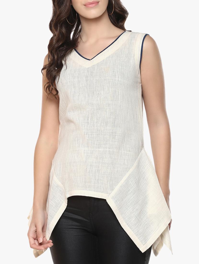 contrast piped asymmetric tunic - 15973984 - Zoom Image - 1