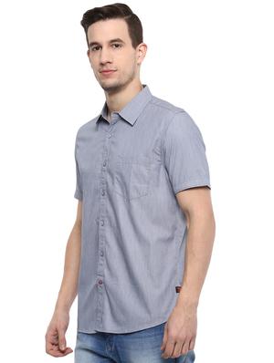 grey solid casual shirt - 15974097 - Standard Image - 2