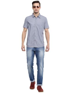 grey solid casual shirt - 15974097 - Standard Image - 4