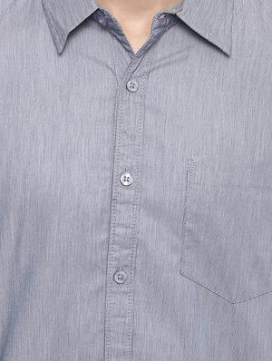 grey solid casual shirt - 15974097 - Standard Image - 5