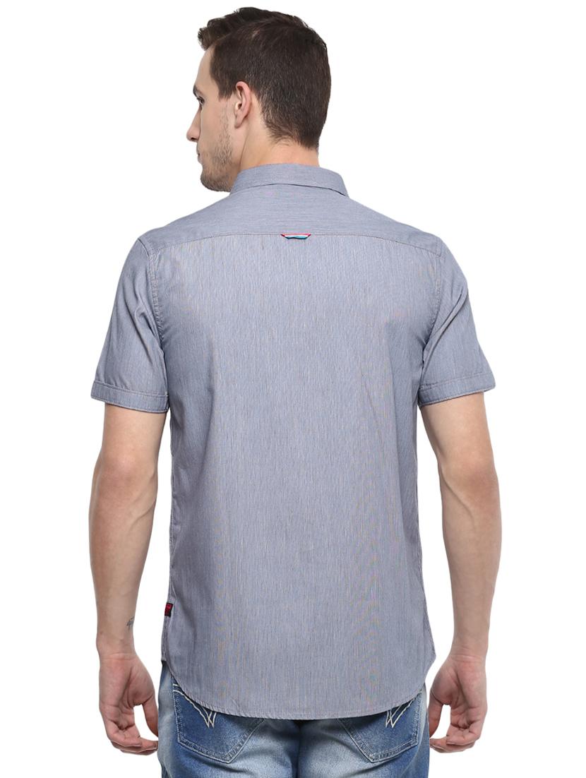 grey solid casual shirt - 15974097 - Zoom Image - 3