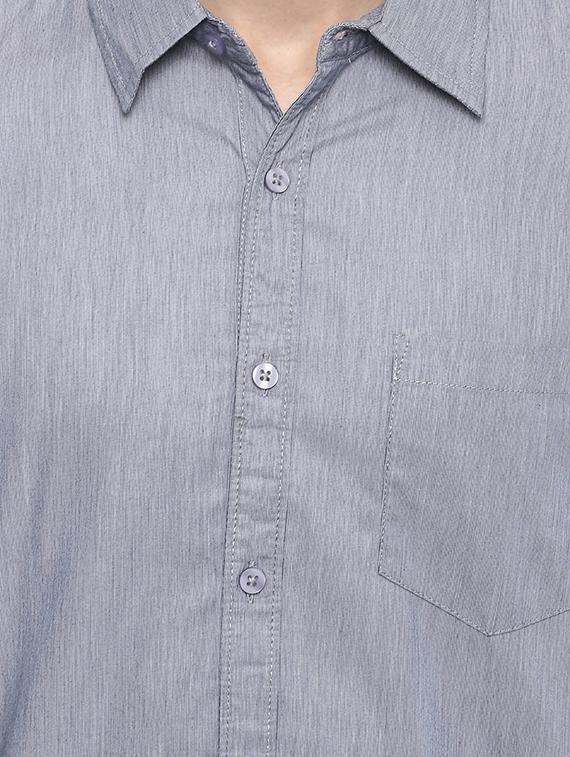 grey solid casual shirt - 15974097 - Zoom Image - 5