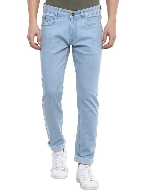blue cotton plain jeans - 15974112 - Very Small Image - 1