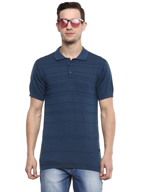 blue solid polo tshirt - 15974121 - Standard Image - 1