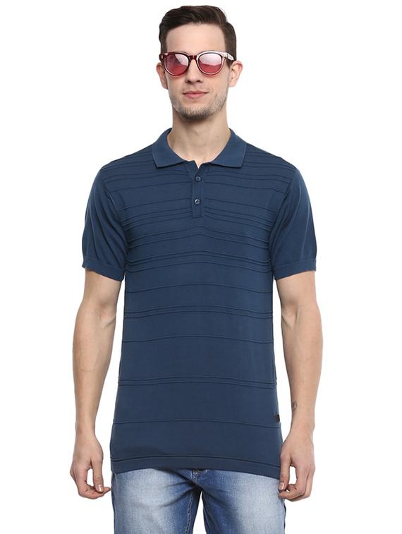blue solid polo tshirt - 15974121 - Zoom Image - 1