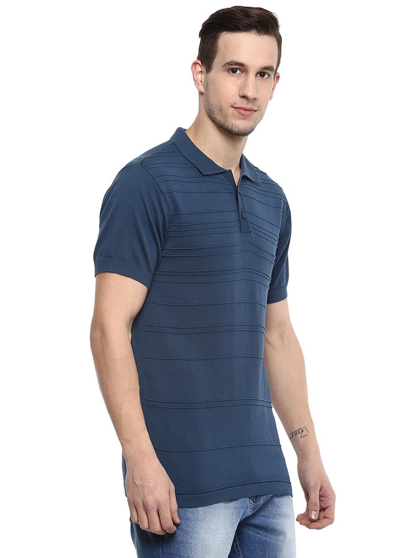 blue solid polo tshirt - 15974121 - Zoom Image - 2