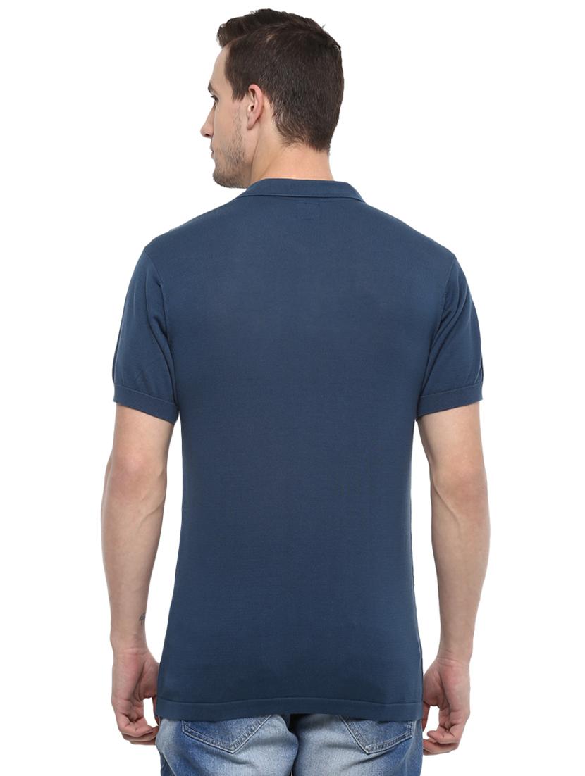 blue solid polo tshirt - 15974121 - Zoom Image - 3