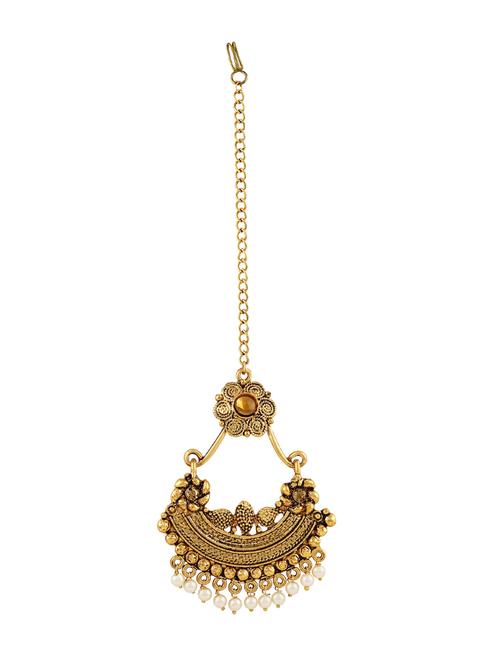 gold zinc maang teeka - 15974367 - Standard Image - 1