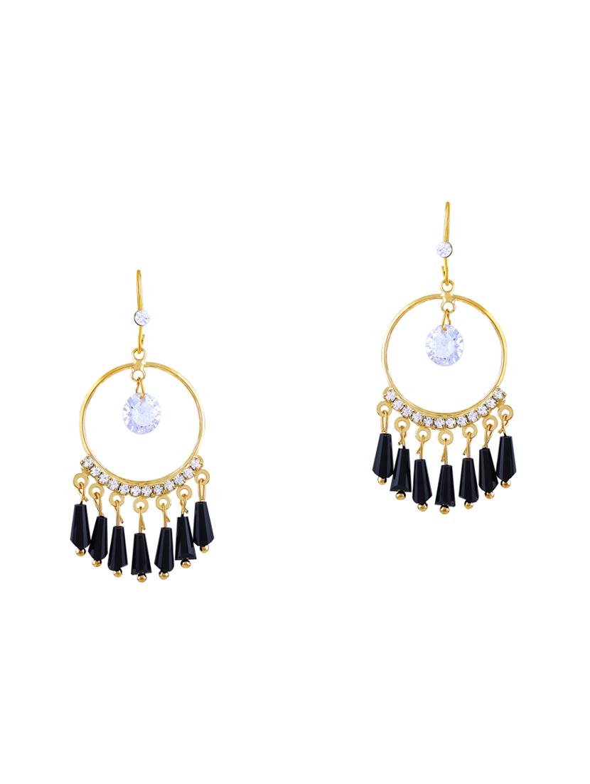 gold brass drop earring - 15974382 - Zoom Image - 1