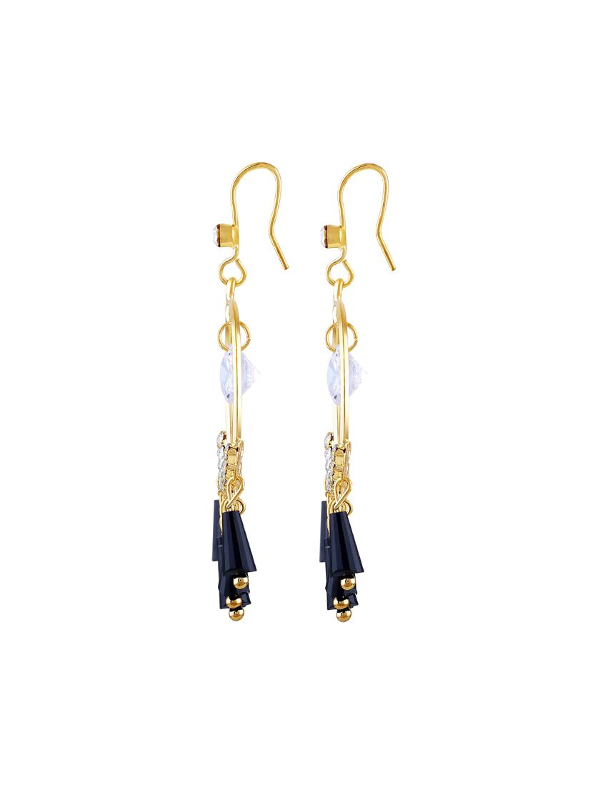 gold brass drop earring - 15974382 - Zoom Image - 2