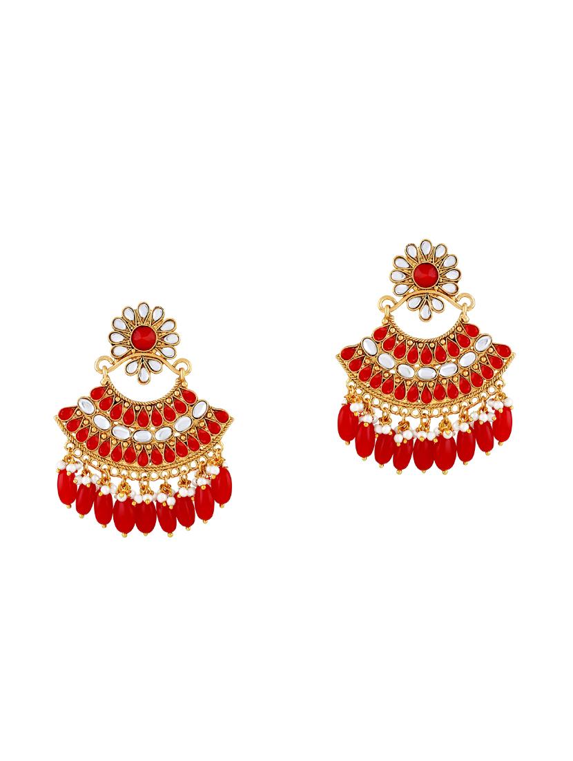 red zinc chandballi earring - 15974387 - Zoom Image - 1