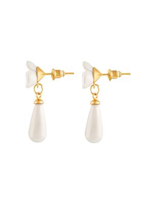 gold zinc drop earring - 15974390 - Standard Image - 2