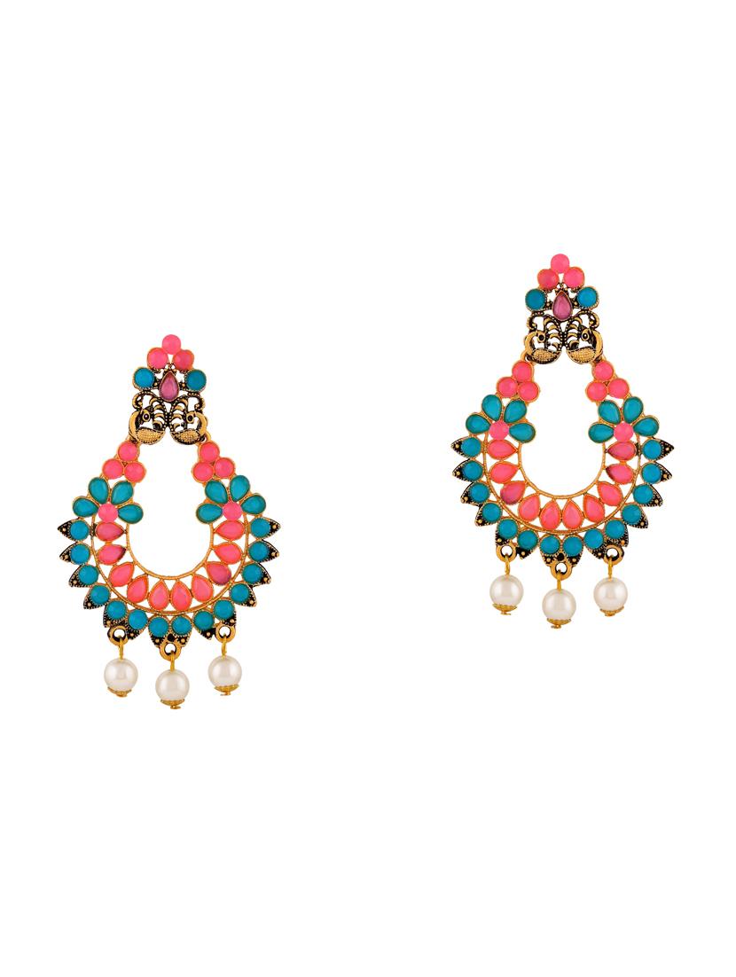 multi colored zinc chandballi earring - 15974395 - Zoom Image - 1