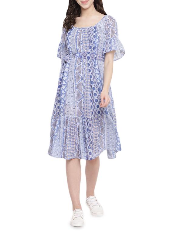 tie up waist a-line dress - 15974717 - Zoom Image - 1