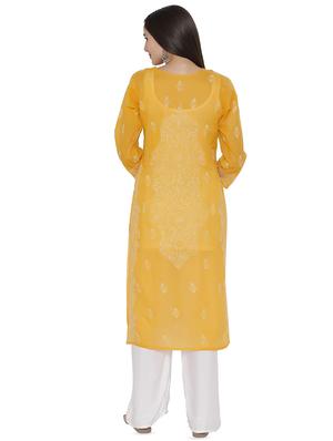 chikankari straight kurta - 15974740 - Standard Image - 2