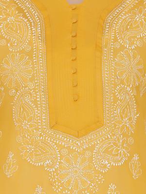 chikankari straight kurta - 15974740 - Standard Image - 3